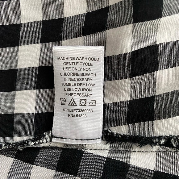 Cece Women's Black & White Gingham Short Sleeve Button Front Shirt Dress Size 12 - Picture 10 of 10